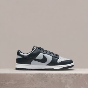 Dunk Low Georgetown, Nike, sylwetka unisex, szary z granatem, skórzana cholewka, klasyczny pivot circle, DD1391-003