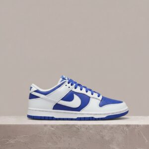 Dunk Low Racer Blue White, Nike, sylwetka unisex, skóra, college colors, niebiesko-biały drop, must have, DD1391-401
