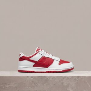 Dunk Low Championship Red od Nike, unisex, retro sylwetka, skóra, czerwień i biel, drop 2021 DD1391-600