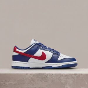 Dunk Low USA, Nike, unisex, kultowa sylwetka z 1985, skóra, niebiesko-biały colorway, must have do kolekcji, DD1503-119