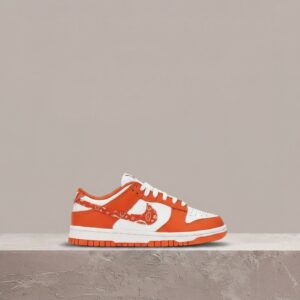 Dunk Low Orange Paisley od Nike, unisex, pomarańczowo-białe, skóra, paisley na Swooshu, drop z 2022, DH4401-103