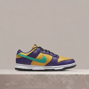 Dunk Low Lisa Leslie, Nike, unisex, sylwetka Sparks, skóra, fiolet i żółć, haftowana 9, DO9581-500
