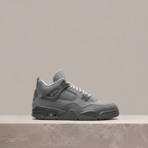 Air Jordan 4 Wet Cement, szara kolorystyka, unisex sneakersy, skóra, syntetyk, tekstyl, must have do kolekcji FQ7928-001
