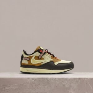 Nike Air Max 1 Travis Scott Baroque Brown, reverse Swoosh, limitowany drop Cactus Jack, unisex DO9392-200
