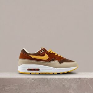 Sneakersy Nike Air Max 1 PRM, Ugly Duckling Pecan, sylwetka z 2001, haftowana kaczka, unisex, DZ0482-200