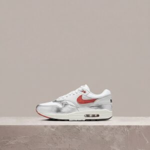 Air Max 1 PRM, Nike, Hot Sauce white on white, kultowa sylwetka z 87, widoczna Air, mesh i skóra, drop unisex, HF7746-100