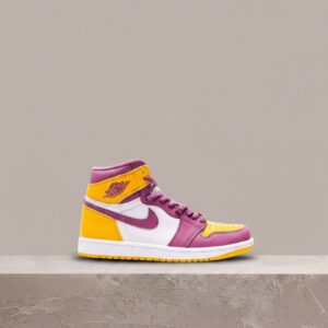 Air Jordan 1 High OG Brotherhood, drop 2022, unisex, fiolet i żółć, skóra, kultowa sylwetka AJ1, 555088-706