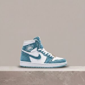 Air Jordan 1 High OG Denim, sylwetka unisex, drop 2022, biała skóra, jeansowe naszywki, złote tips, DM9036-104