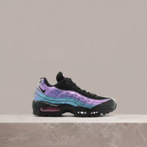 Nike Air Max 95 Throwback Future Black, czarno fioletowa kolorówka, odblaskowe panele, unisex, drop z 2019, 538416-021
