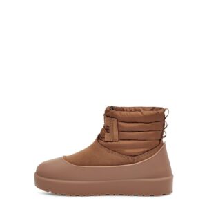 UGG Classic Mini Lace-Up, chestnut drop, zamsz, sznurówki, śniegowce unisex, brąz na ulicę 1120849-CHE
